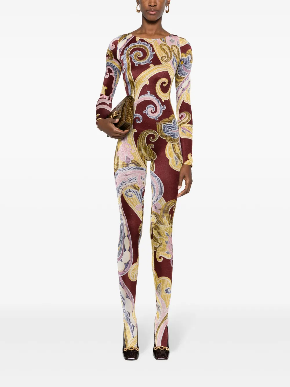 Wolford x ETRO catsuit met paisley-print - Rood