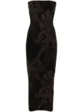 Wolford x ETRO floral-jacquard metallic midi dress - Black