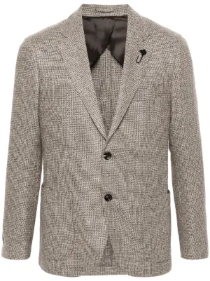 Lardini houndstooth-pattern Wool Blazer | Grey | FARFETCH ZA