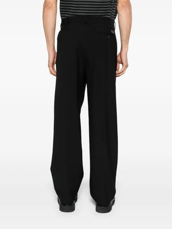 Kenzo Pleated Wool Tailored Trousers | Black | FARFETCH JO