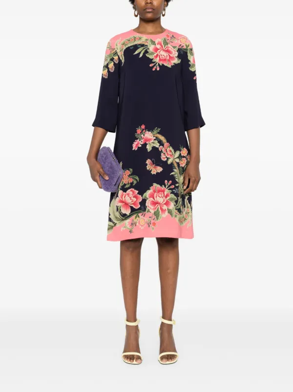 【ETRO】フローラル シルク ドレス ETRO フローラル シルクドレス | ブルー | FARFETCH JP