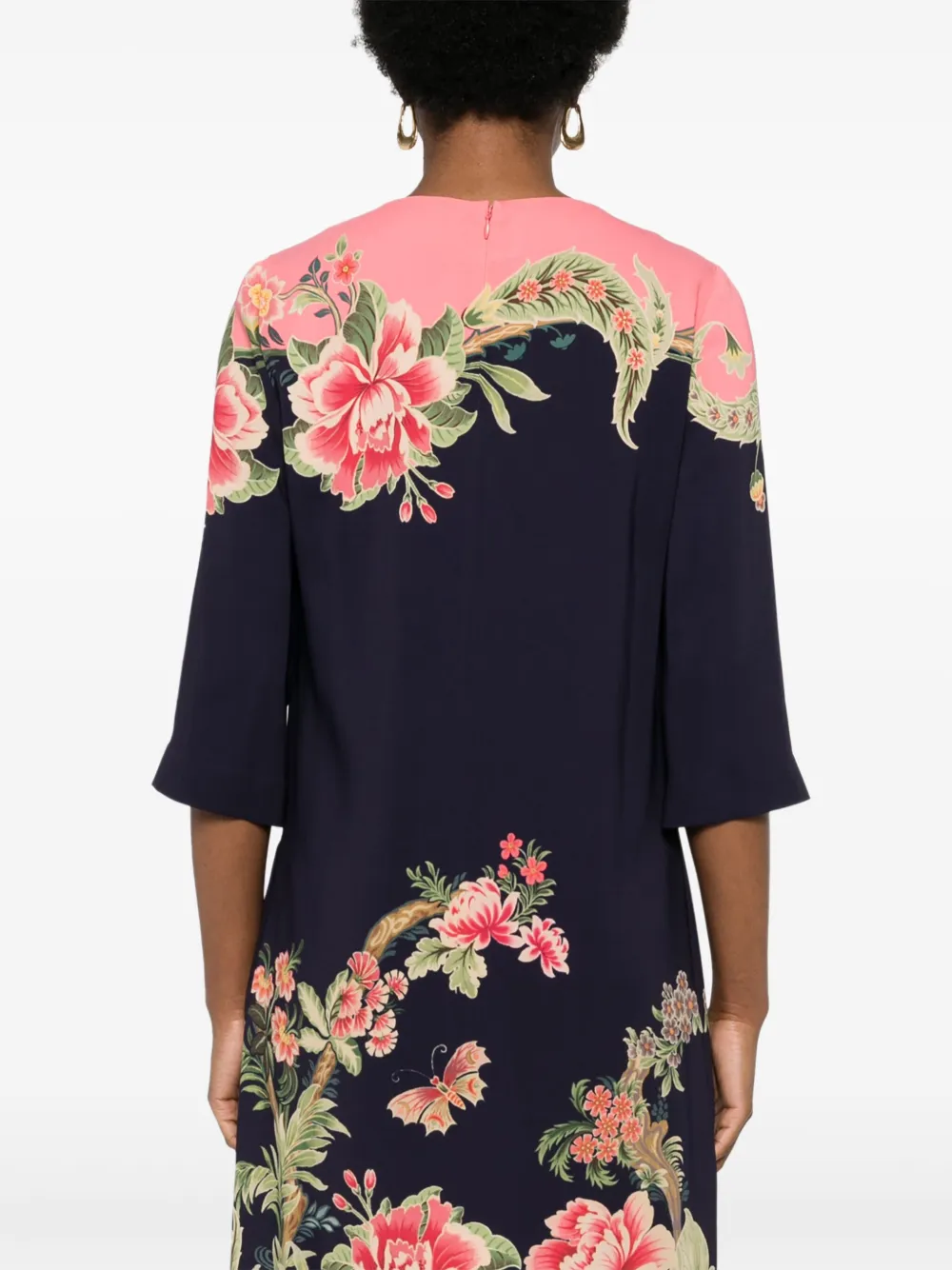 ETRO Midi-jurk met bloemenprint Blauw