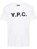 A.P.C. flocked-logo cotton T-shirt - White