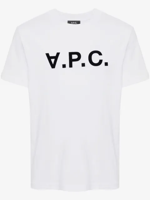 A.P.C. flocked-logo cotton T-shirt