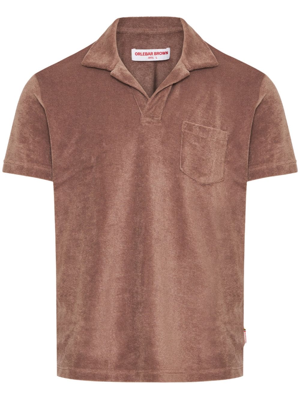 Orlebar Brown Short-sleeve Terry-cloth Polo Shirt In Brown