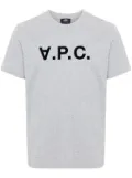 A.P.C. flocked-logo cotton T-shirt - Grey