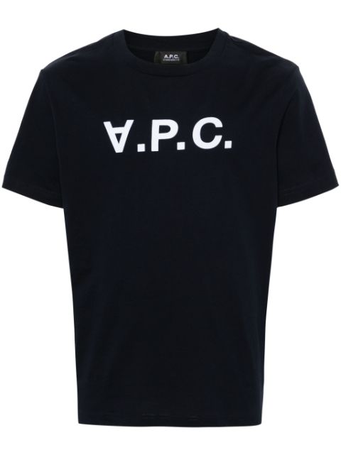 A.P.C. flocked-logo cotton T-shirt