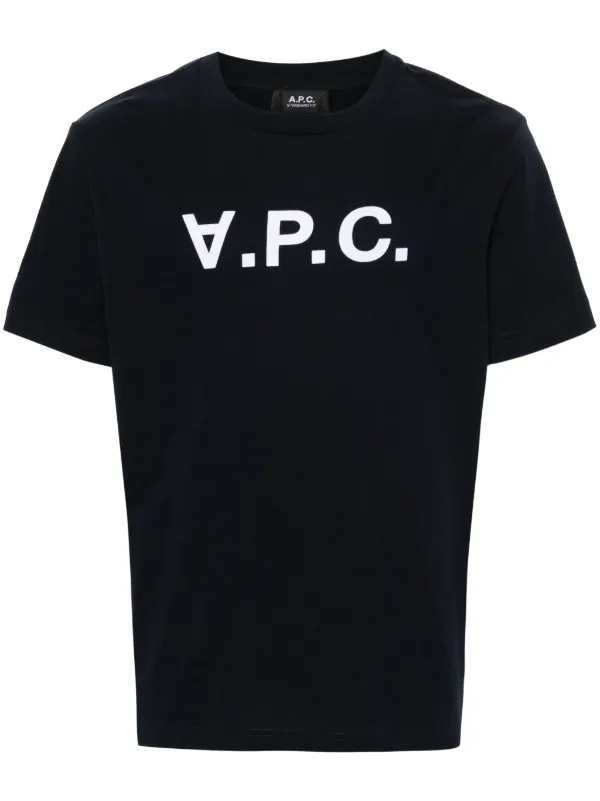 【関税込み】A.P.C. ブルー フロックロゴ Tシャツ A.P.C. フロックロゴ Tシャツ | ブルー | FARFETCH JP