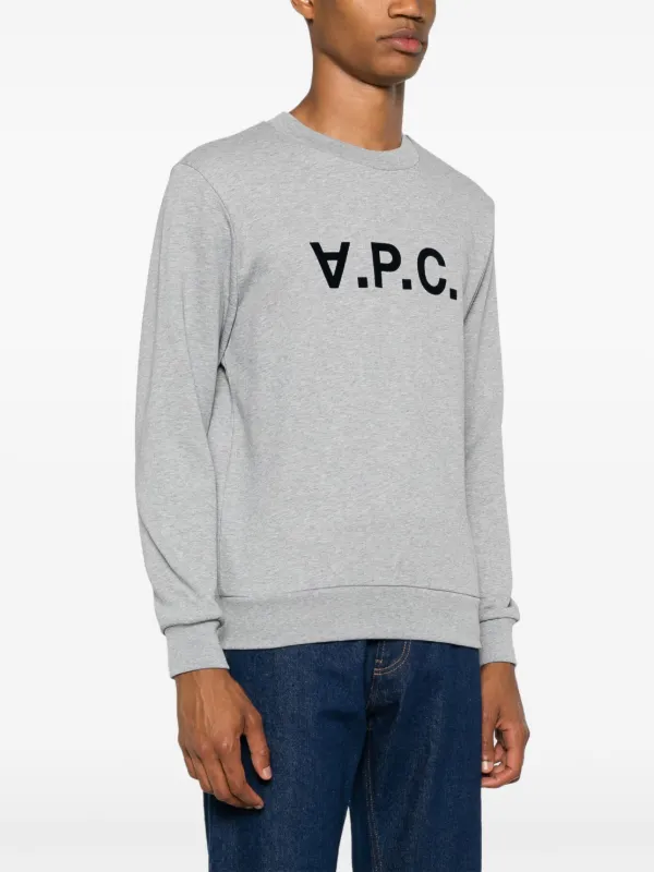 【関税込み】A.P.C. グレー ロゴプリント スウェットシャツ A.P.C. ロゴ スウェットシャツ | グレー | FARFETCH JP