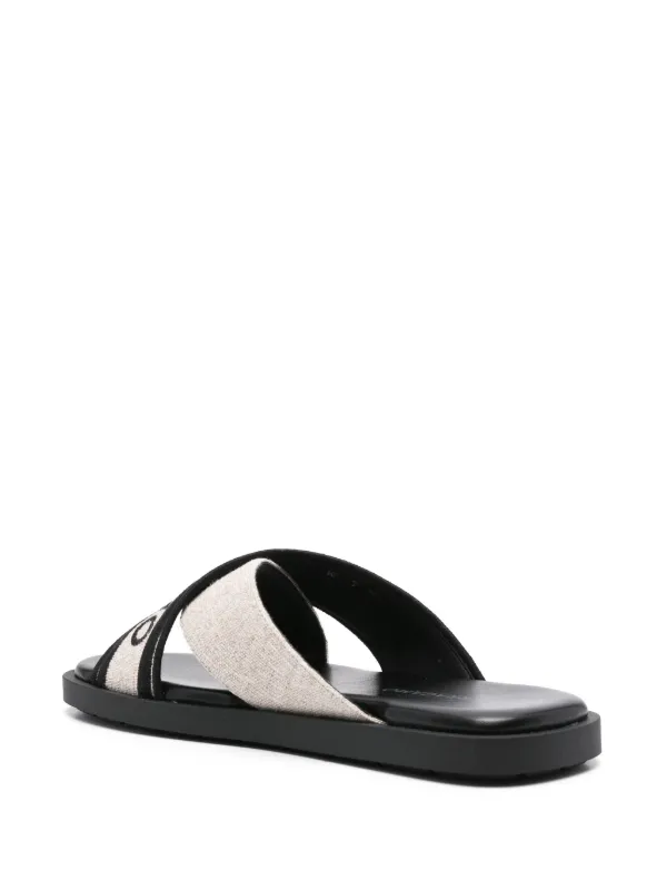 サンダル・ミュール Ferragamo Leather Flat Sandals With Logo Salvatore Ferragamo Leather Flat Sandals With Logo | ShopSimon