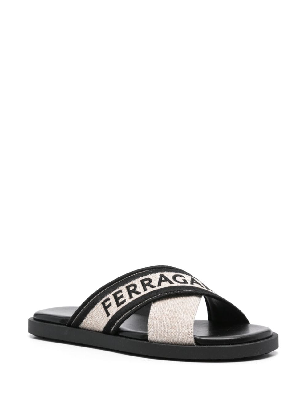 Ferragamo Sandalen met gekruiste bandjes - Zwart