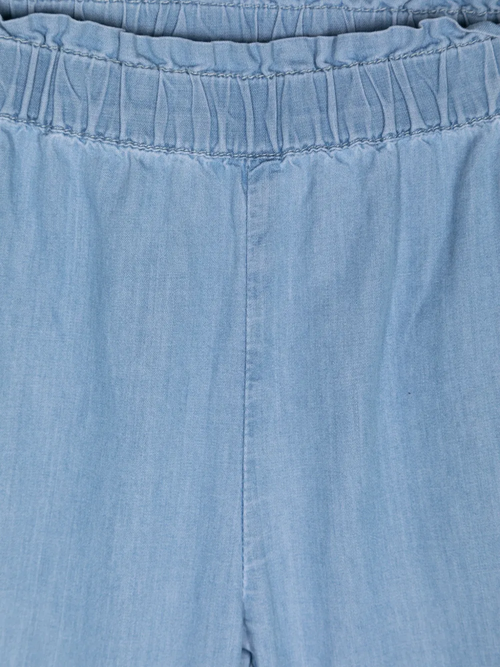 Bonton Mid-rise Chambray Tapered Trousers In Blue
