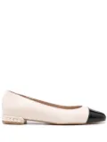 Stuart Weitzman pearl-embellished ballerina shoes - Neutrals