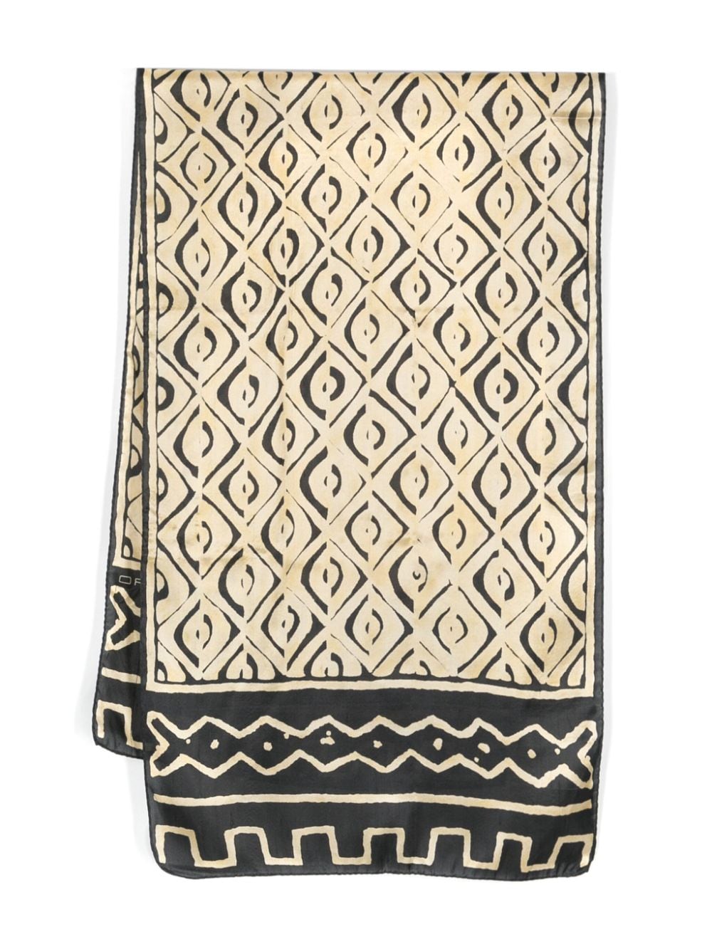 Pre-owned Etro Geomatric-pattern Silk Scarf In Neutrals