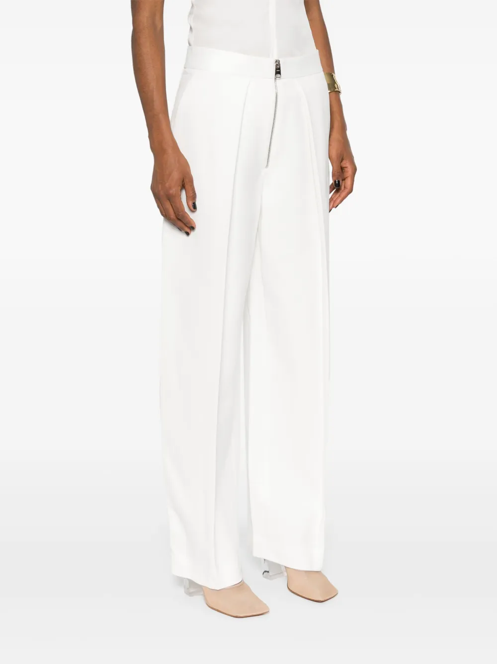 KHAITE Marine low waist pantalon Wit