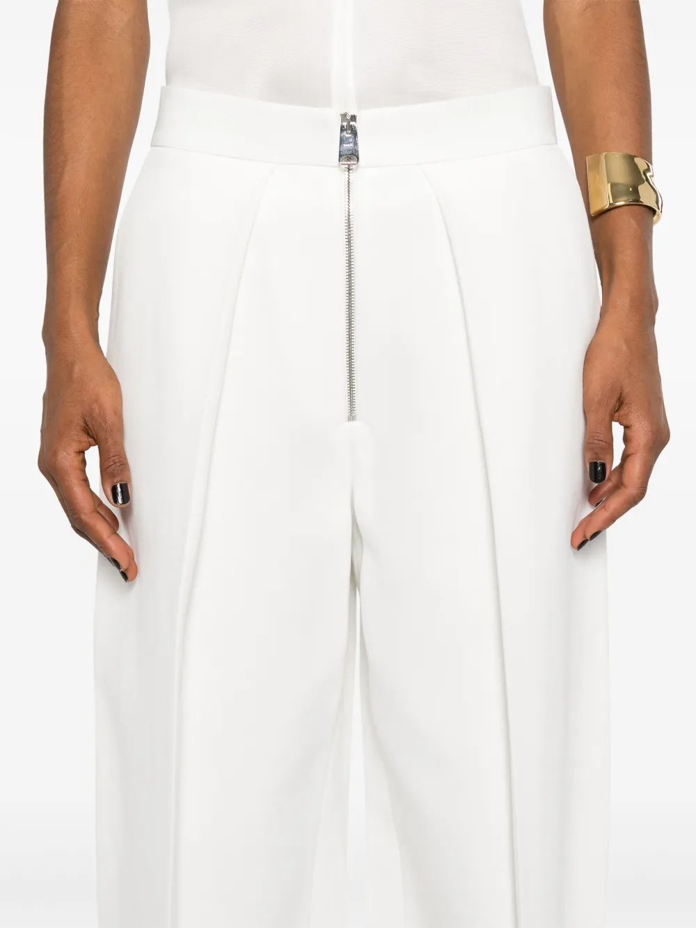 KHAITE Marine low waist pantalon Wit