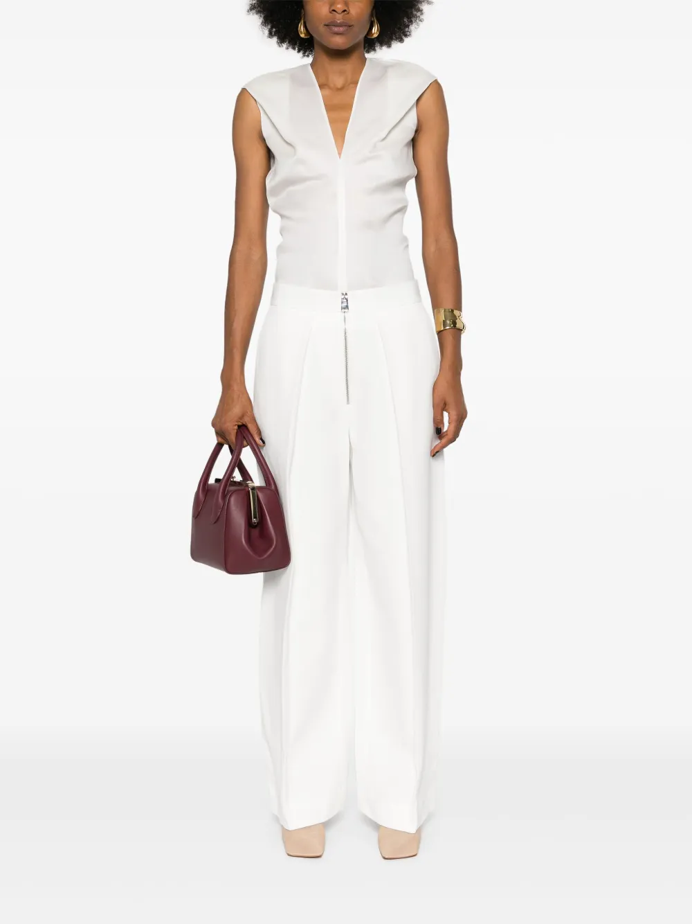 KHAITE Marine low waist pantalon - Wit