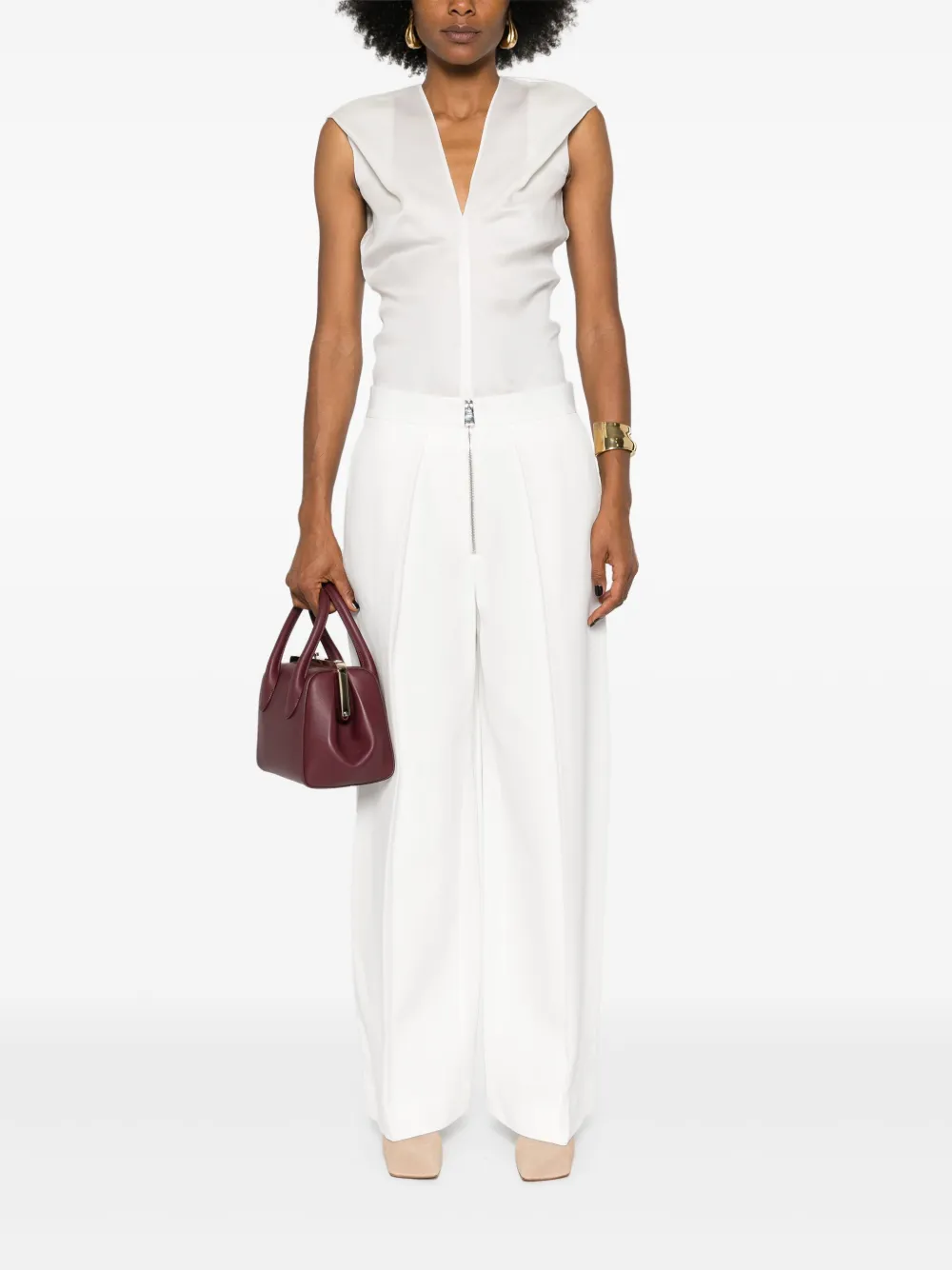 KHAITE Ami zijden blouse - Wit