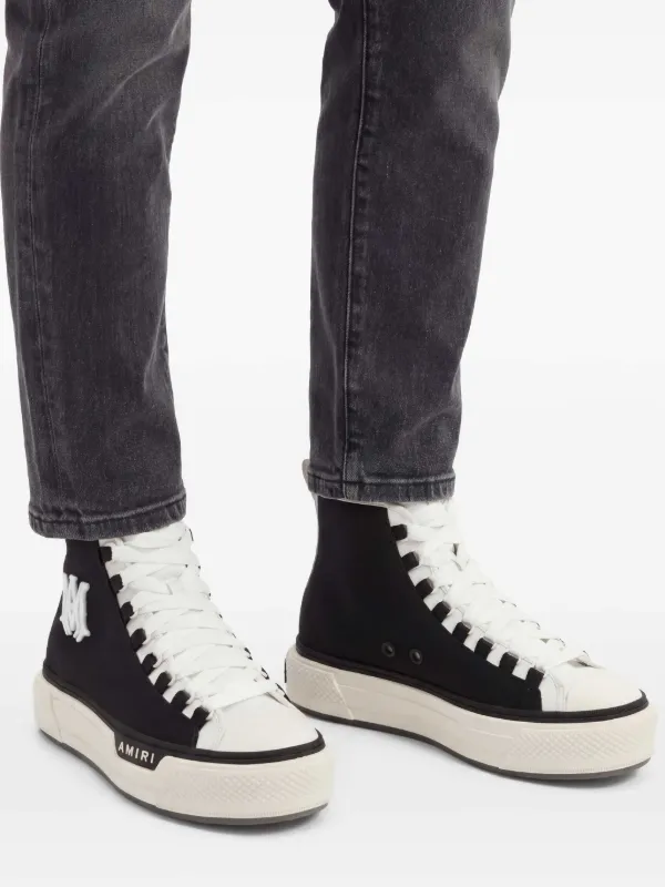 AMIRI Court ハイカット スニーカー | ブラック | FARFETCH JP