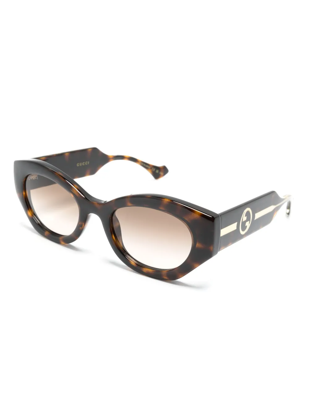 guccieyewear Gucci Eyewear Zonnebril met ovalen montuur - Bruin