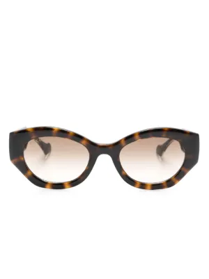 Gucci キャットアイ サングラス トータスシェル Gucci Eyewear トータスシェル キャットアイ サングラス | ブラウン