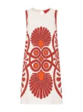 La DoubleJ Medallion geometric-print dress - White