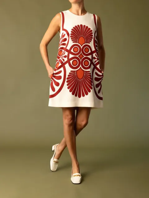 La DoubleJ Medallion geometric-print dress DRE0758VIS011MED01WH03 - 1