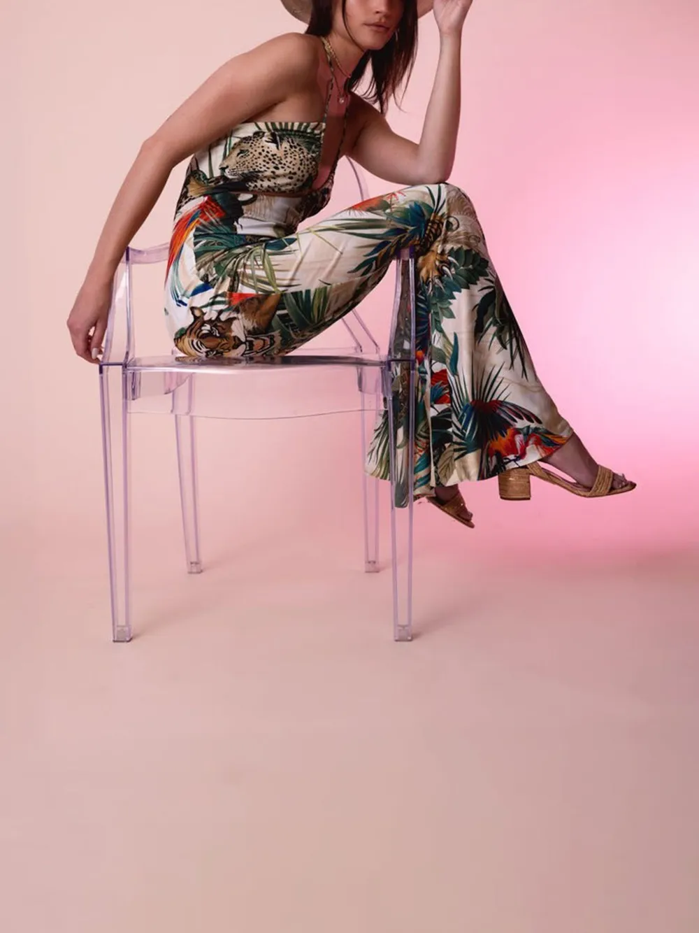 Roberto Cavalli Uitgesneden maxi-jurk Groen