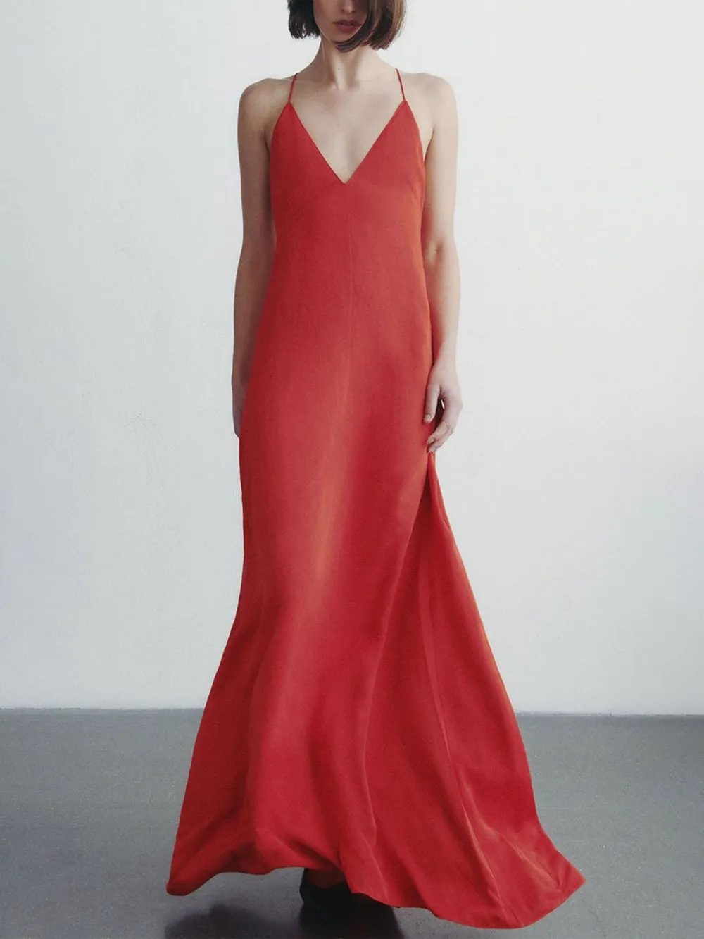 TWP Josephine linnen maxi-jurk - Rood
