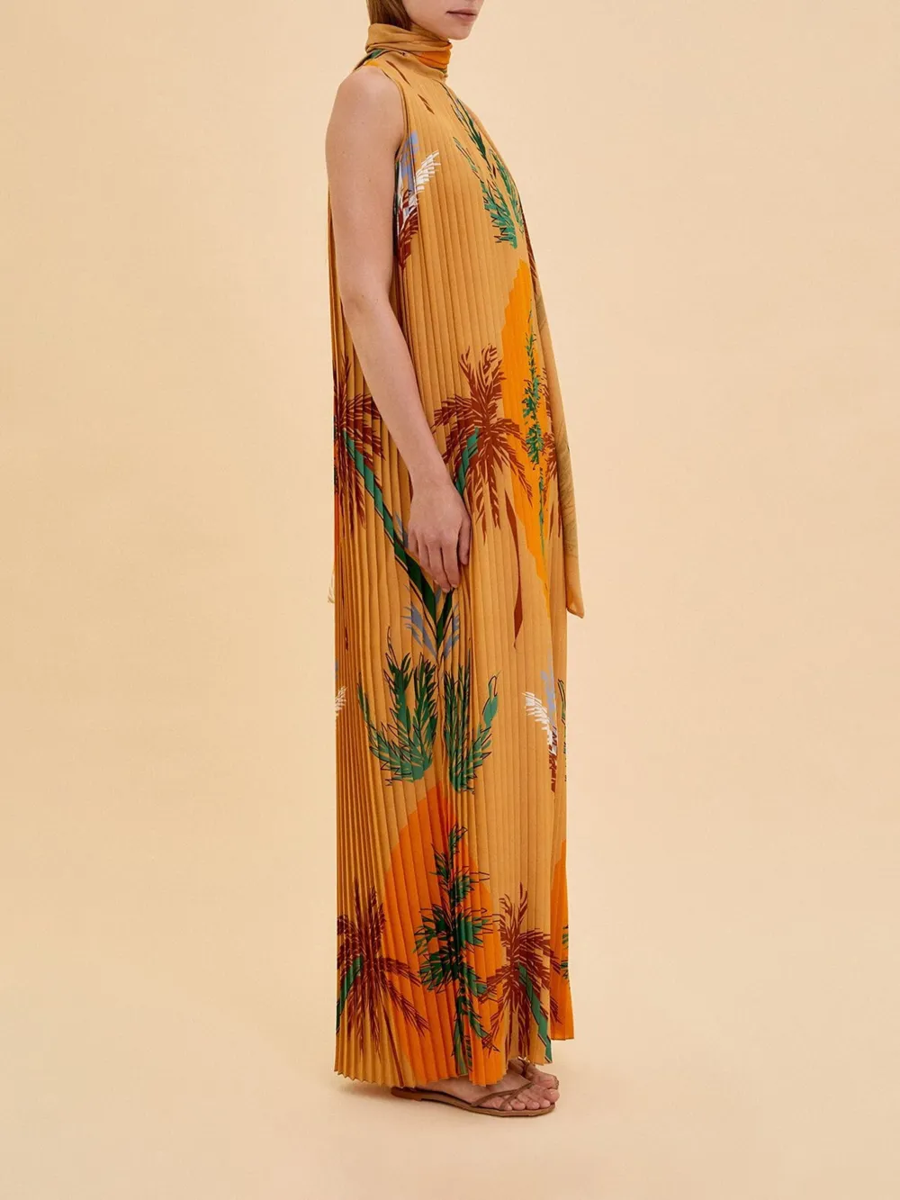 Raquel Diniz Geplooide maxi-jurk Oranje