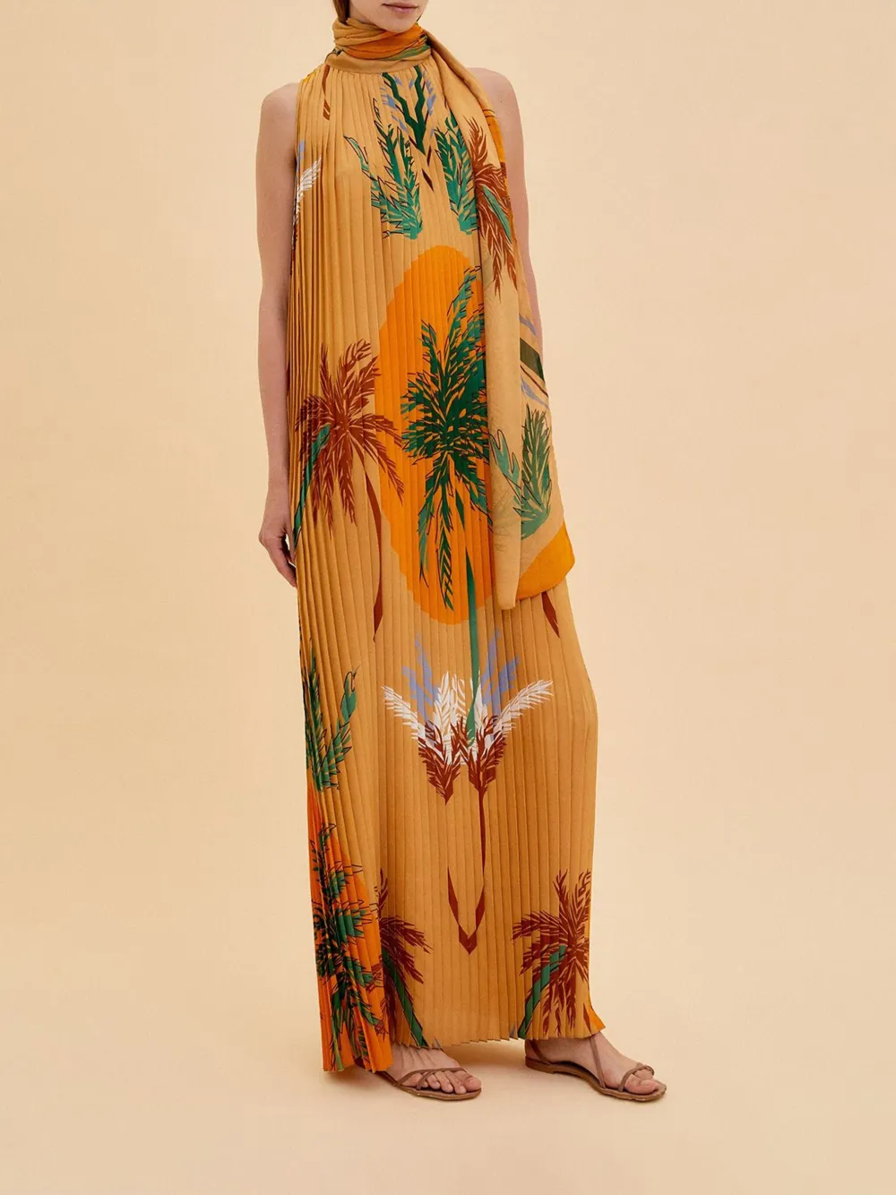 Raquel Diniz Geplooide maxi-jurk - Oranje