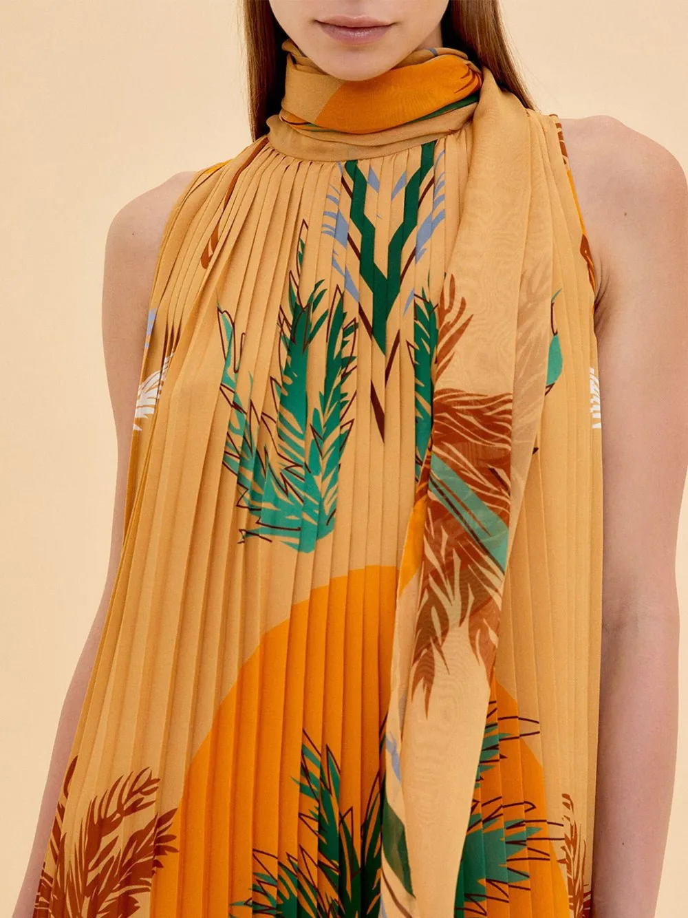 Raquel Diniz Geplooide maxi-jurk Oranje