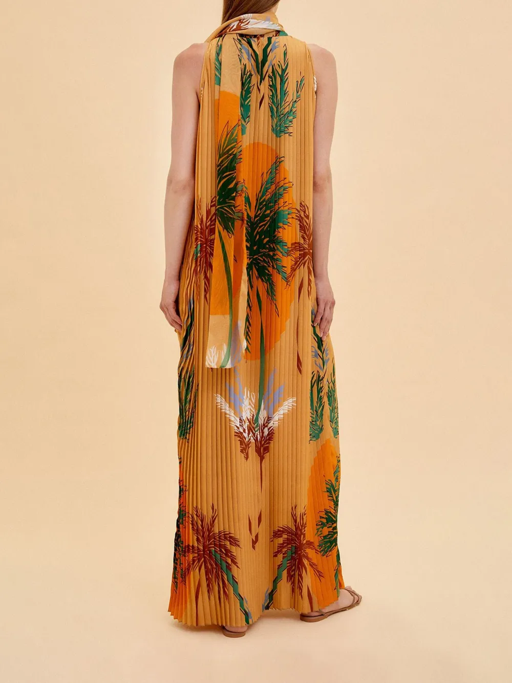 Raquel Diniz Geplooide maxi-jurk Oranje