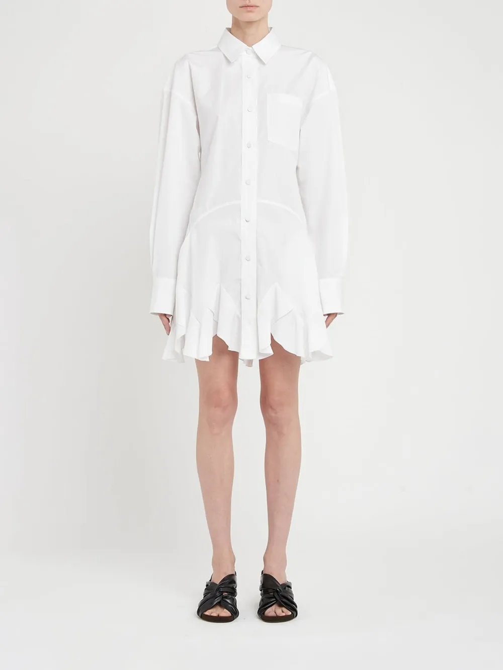 Stella McCartney godet shirt minidress - Wit