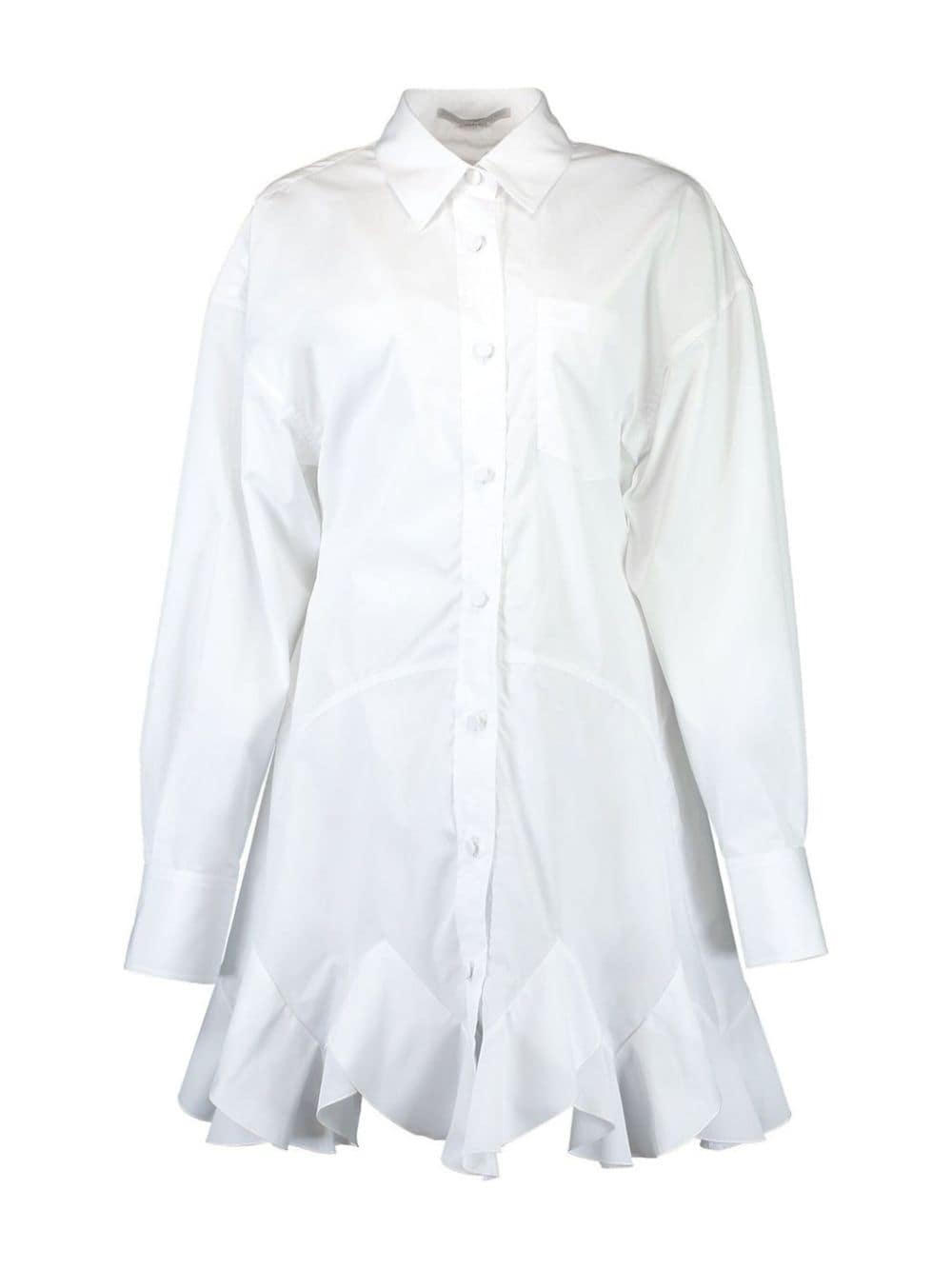 Stella Mccartney Godet Shirt Minidress In White