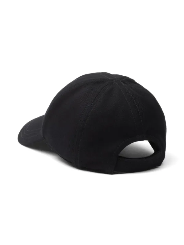 Prada Drill Cotton Baseball Cap | Black | FARFETCH