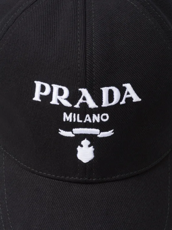 誕生日プレゼント Baseball Cotton Drill Prada Cap FARFETCH | Black | 帽子