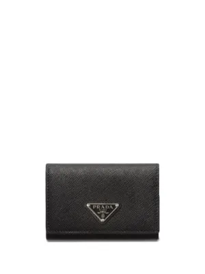 Prada Saffiano Leather Small Wallet | Black | FARFETCH SG