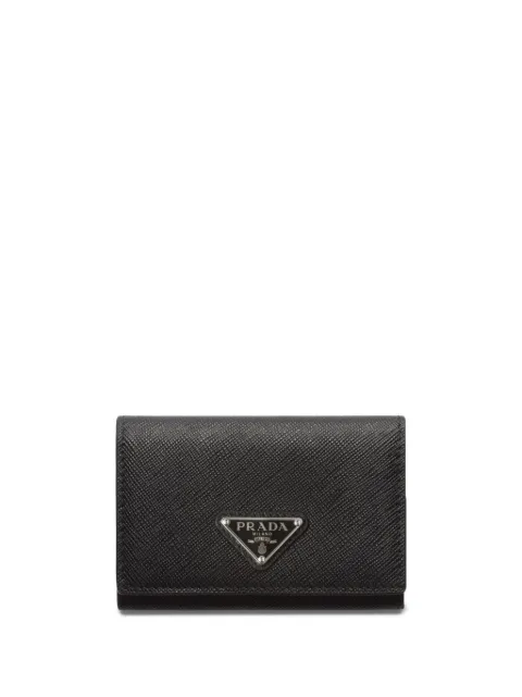 Prada triangle-logo leather cardholder