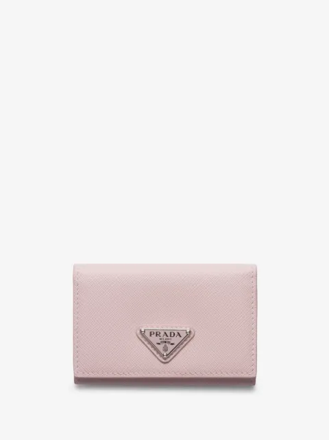 Prada triangle-logo leather card holder