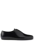 Prada brushed-leather lace-up shoes - Black