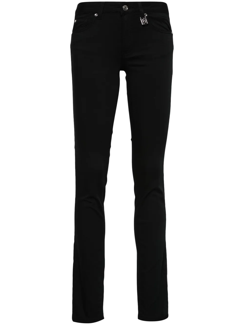 Liu •jo Skinny-jeans Mit Logo-patch In Schwarz