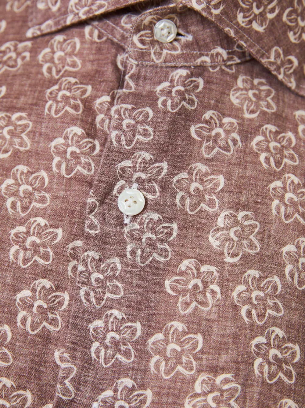 Barba Overhemd met bloemenprint Bruin
