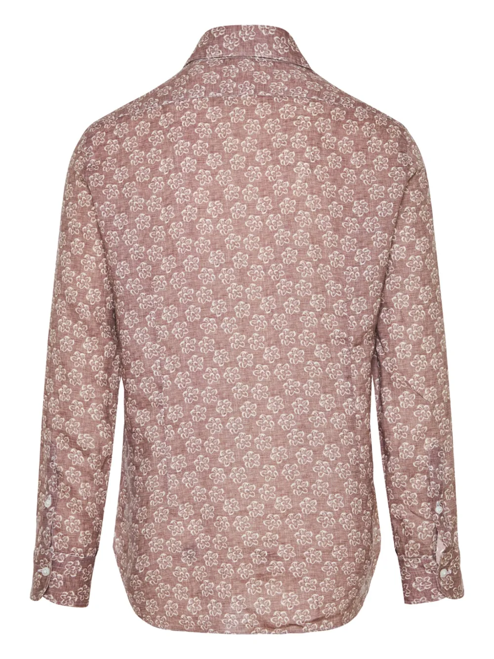 Barba floral-print linen shirt - Bruin