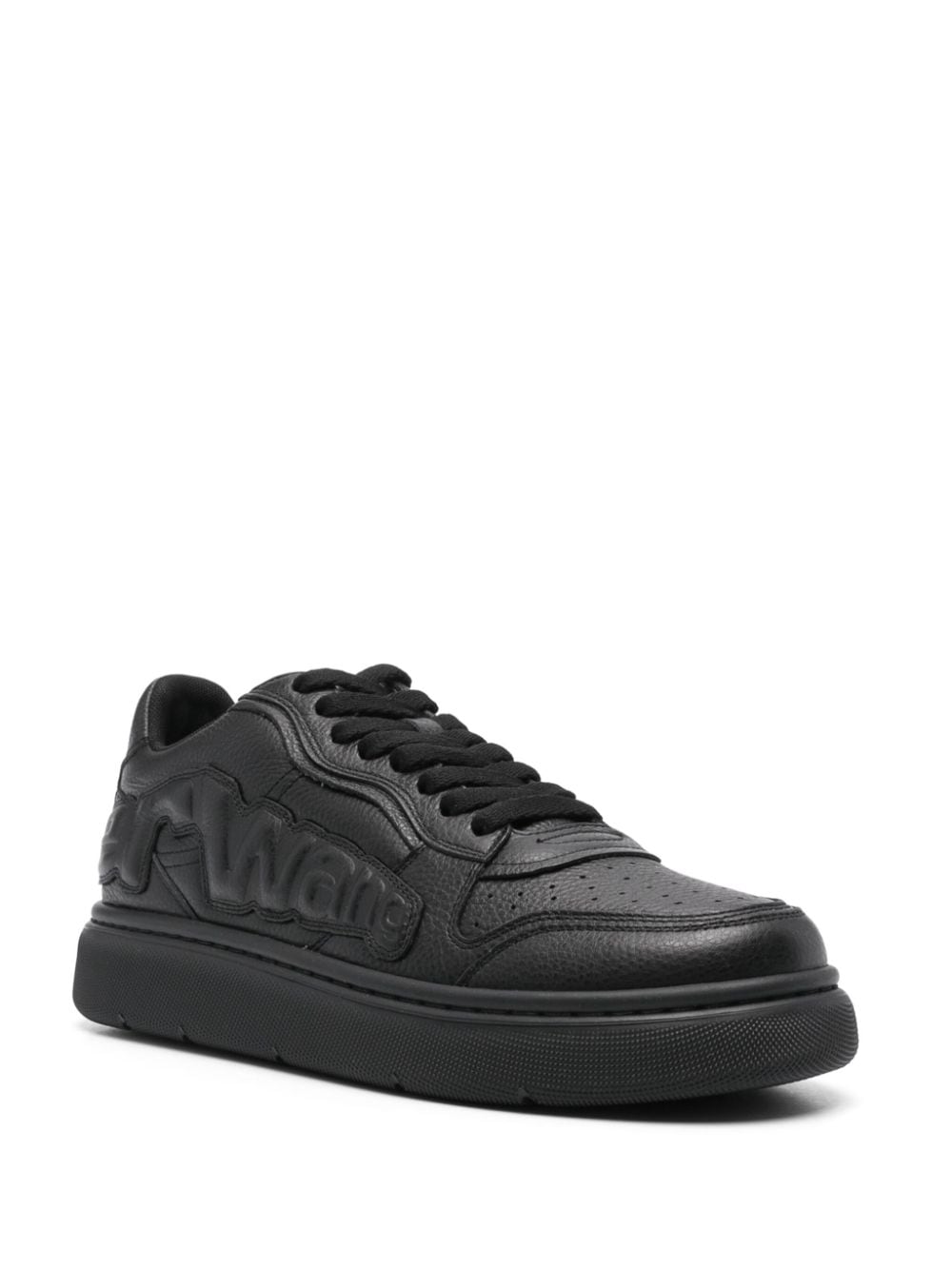 Shop Alexander Wang Puff Leather Sneakers In Black