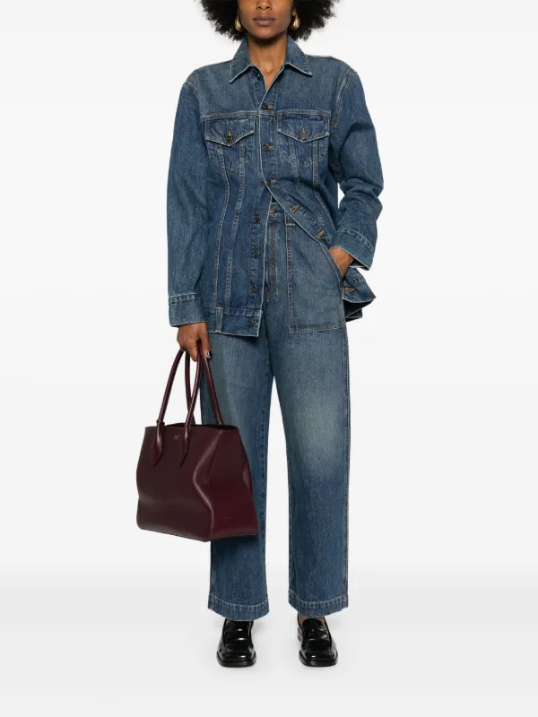 【関税込み】KHAITE ブルー The Hewitt ジーンズ Hewitt high-rise straight jeans in blue - Khaite | Mytheresa