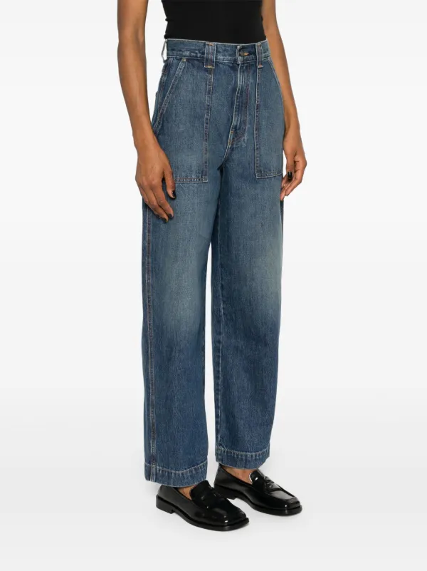 【関税込み】KHAITE ブルー The Hewitt ジーンズ Hewitt high-rise straight jeans in blue - Khaite | Mytheresa