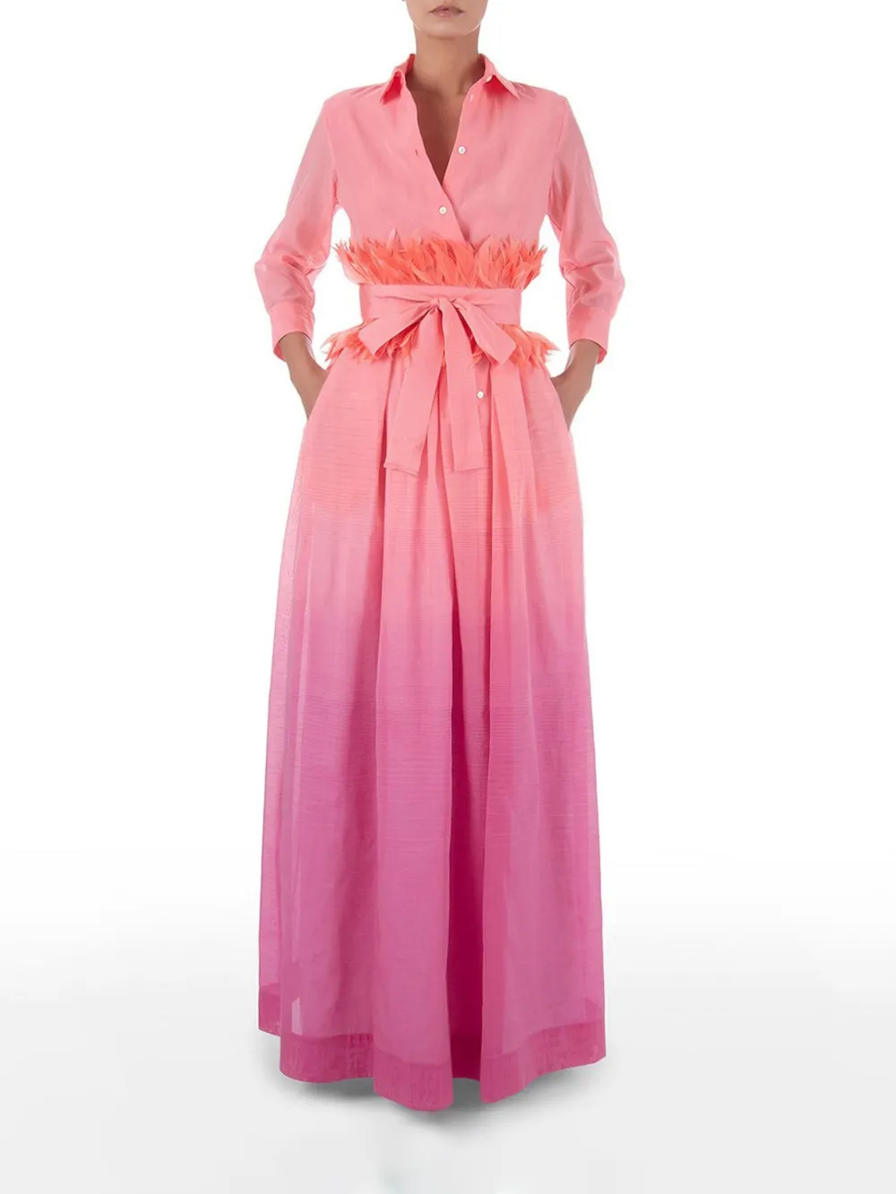 Sara Roka Maxi-jurk met ombré effect - Roze