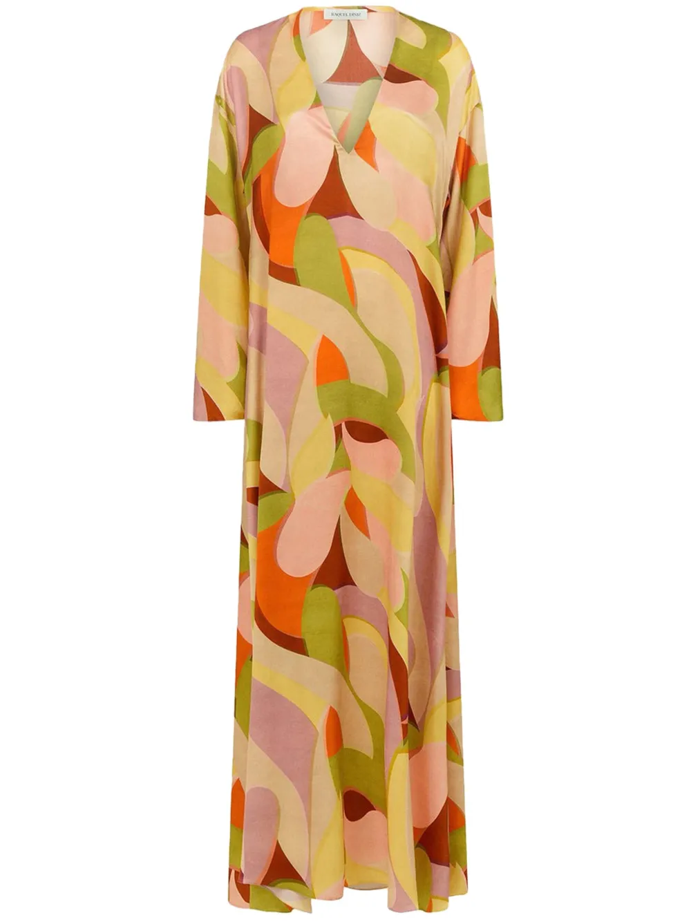 Raquel Diniz Lena Abstract-print Maxi Dress In Green