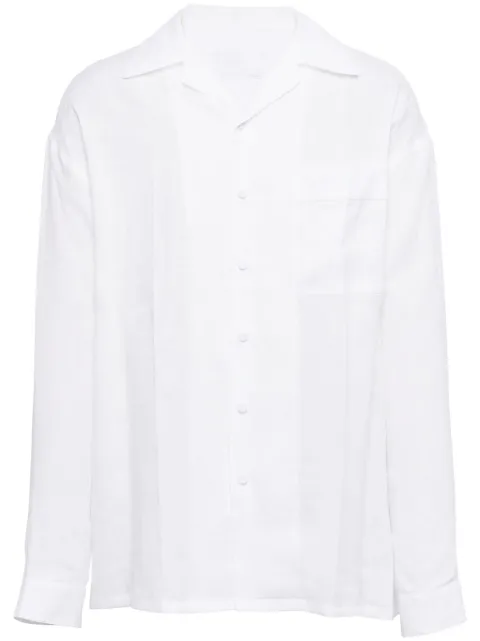 Prada notched-collar linen shirt
